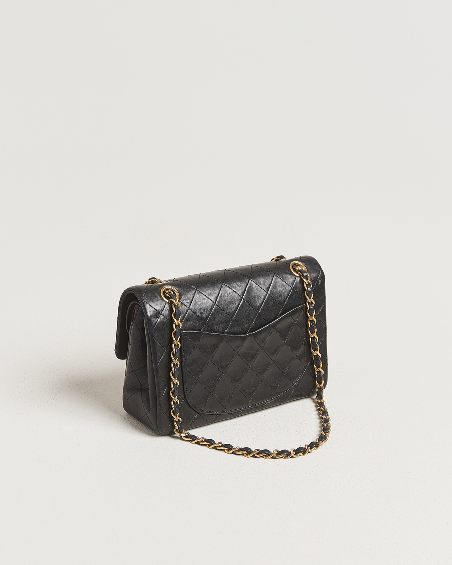 Uomini | Chanel Pre-Owned Classic Double Flap Small Lambskin Black | Chanel Pre-Owned | Classic Double Flap Small Lambskin Black