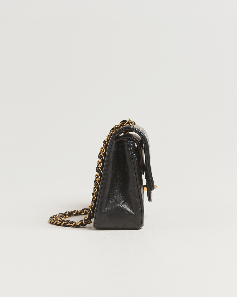 Uomini | Chanel Pre-Owned Classic Double Flap Small Lambskin Black | Chanel Pre-Owned | Classic Double Flap Small Lambskin Black