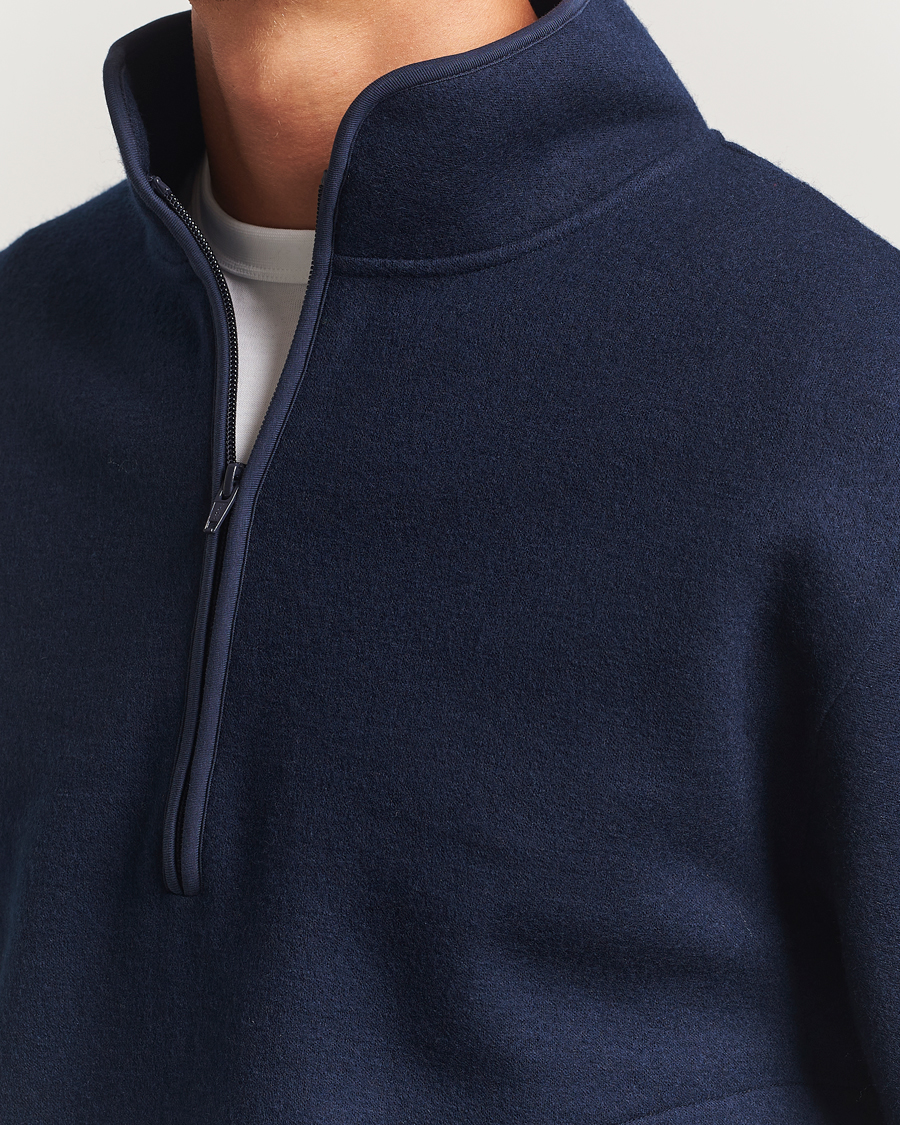 Uomini | Maglieria | Sunflower | Wool Half Zip Navy