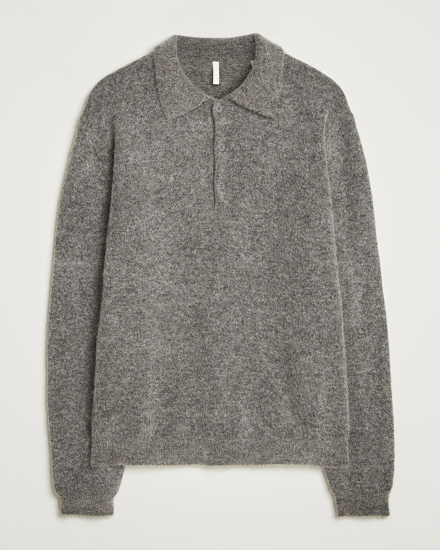 Uomini | Maglieria | Sunflower | Mohair Knitted Polo Grey Melange