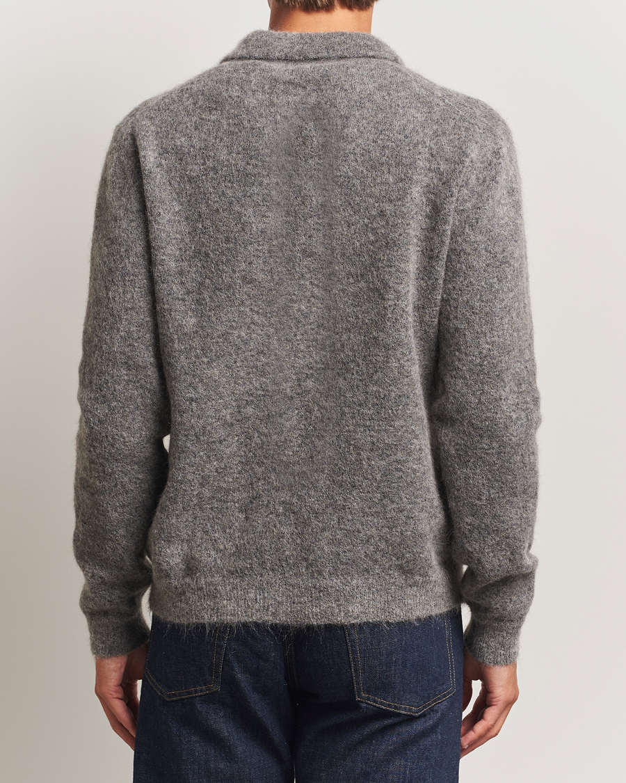 Uomini | Maglieria | Sunflower | Mohair Knitted Polo Grey Melange