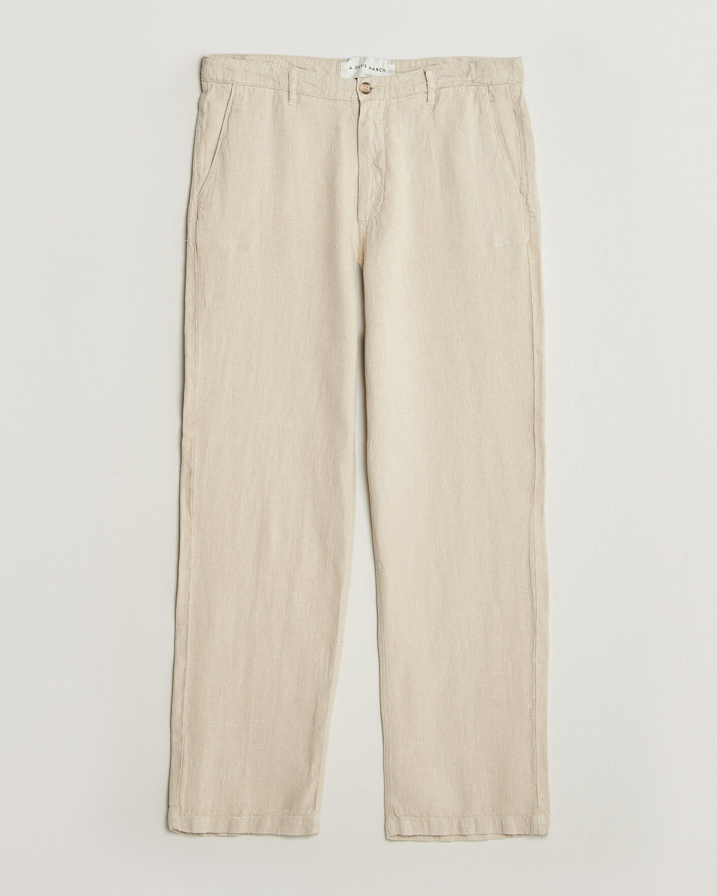Uomini | Pantaloni | A Day's March | Redwood Linen Trousers Oyster