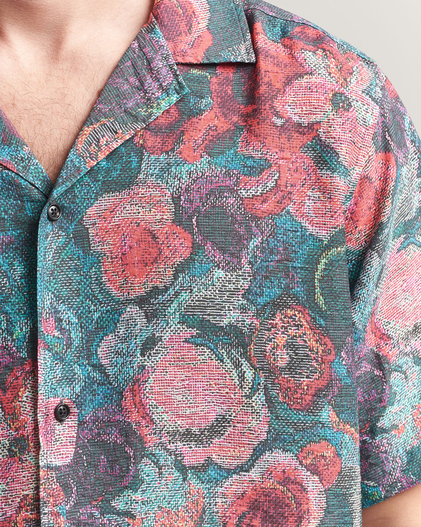 Uomini | Camicie | LES DEUX | Bouquet AOP Short Sleeve Shirt Multi