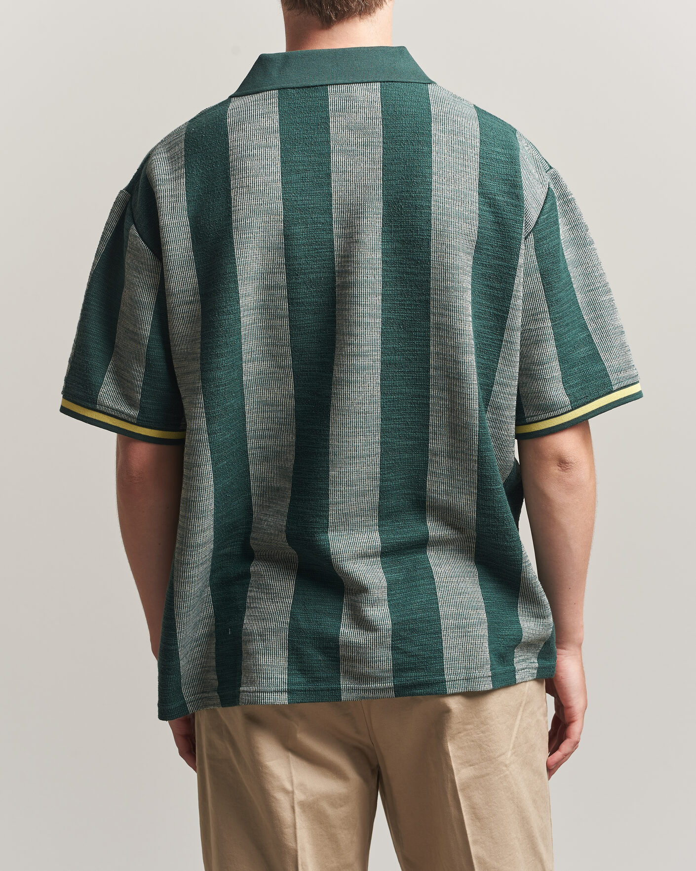 Uomini | Polo | LES DEUX | Stripe Jacquard Football Jersey Pine Green