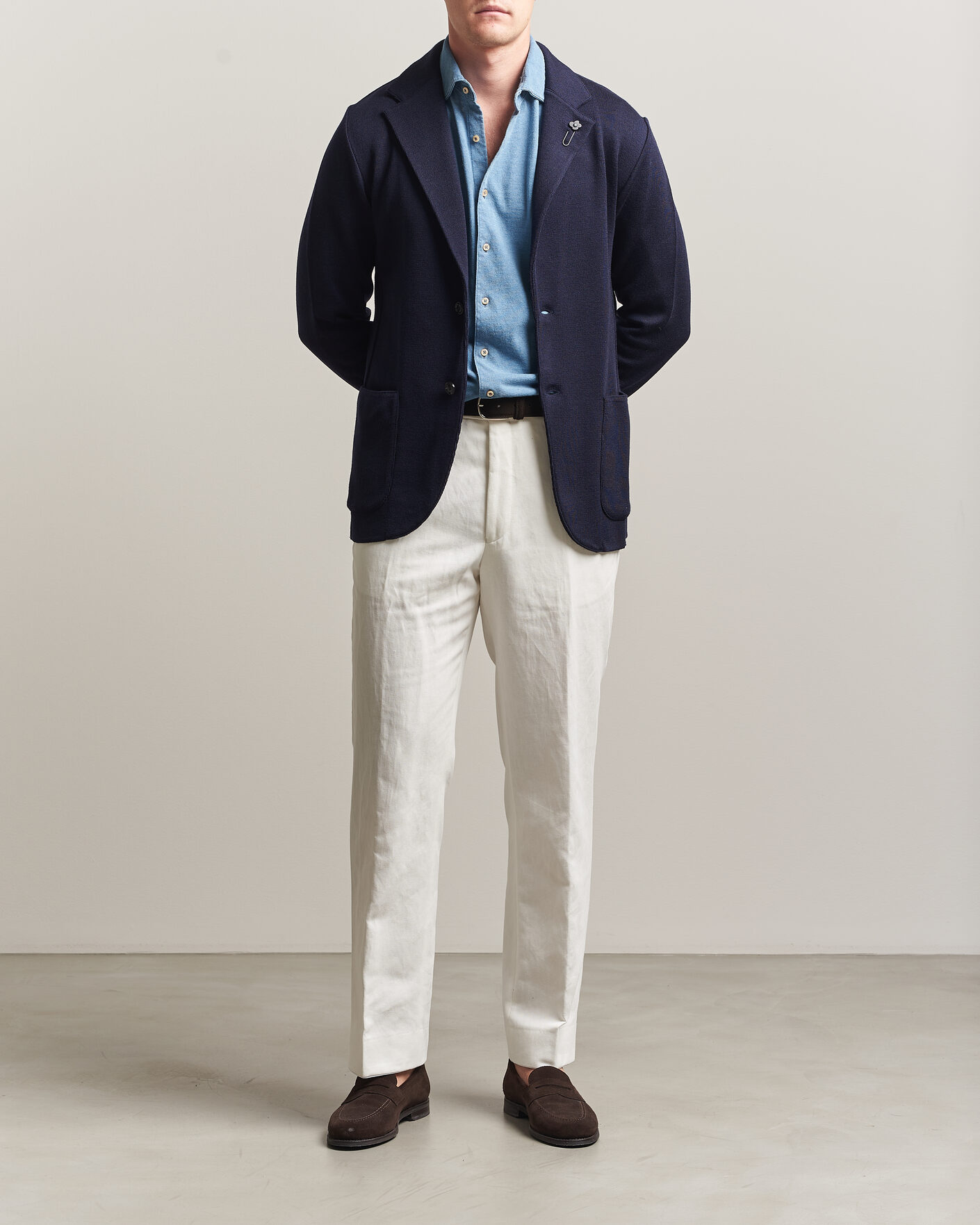 Uomini | Blazers | Lardini | Knitted Wool Blazer Navy