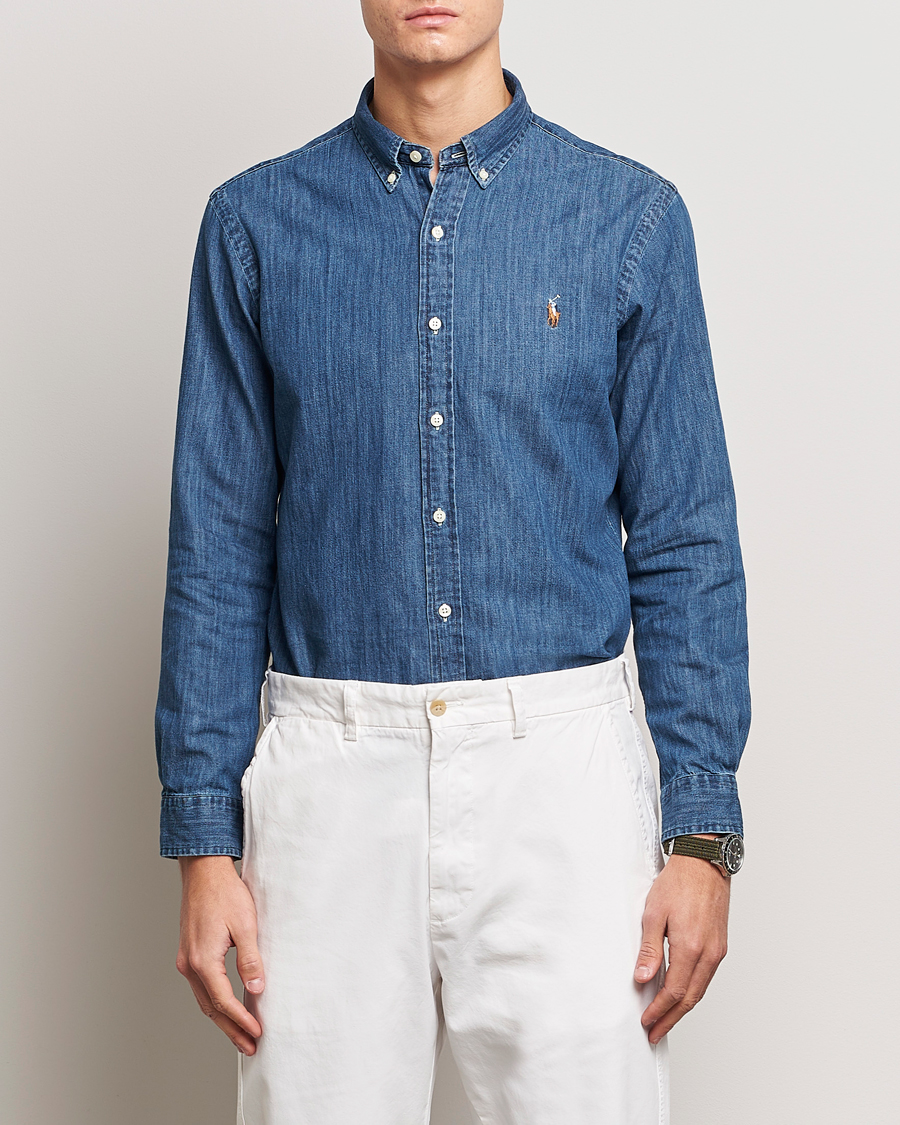 Uomini | Classici senza tempo | Polo Ralph Lauren | Slim Fit Shirt Denim Dark Wash