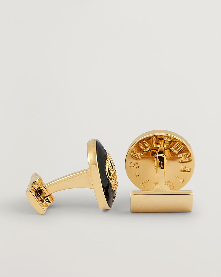 Uomini | Cravatta nera | Skultuna | Cuff Links The Crown Gold/Baroque Black