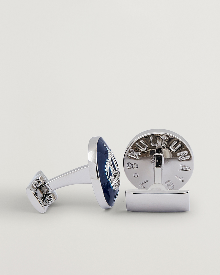 Uomini | Skultuna | Skultuna | Cuff Links The Crown Silver/Royal Blue