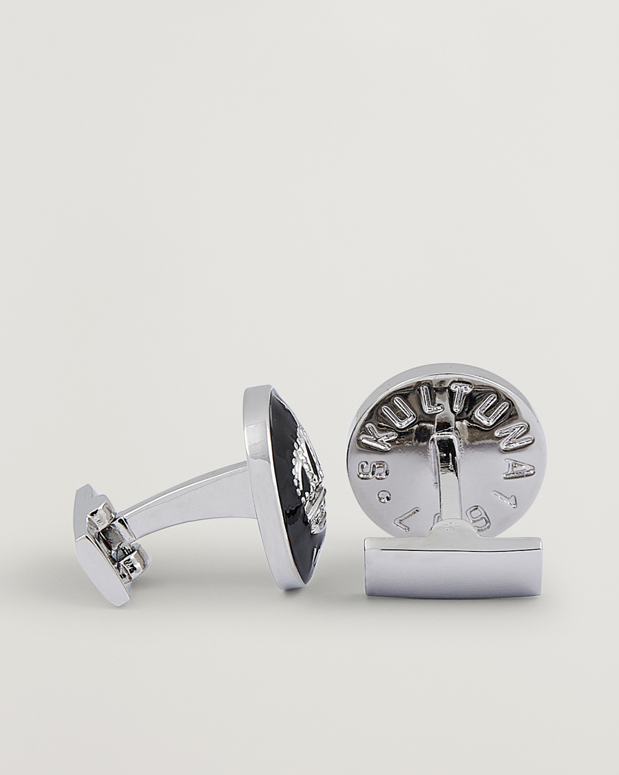 Uomini | Cravatta nera | Skultuna | Cuff Links The Crown Silver/Baroque Black