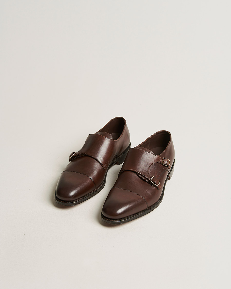 Uomini | Scarpe fatte a mano | Loake 1880 | Cannon Monkstrap Dark Brown Burnished Calf