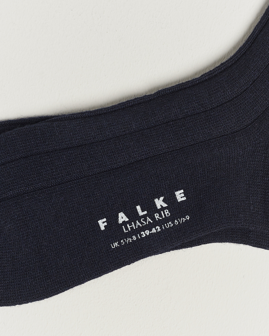 Uomini |  | Falke | Lhasa Cashmere Socks Dark Navy