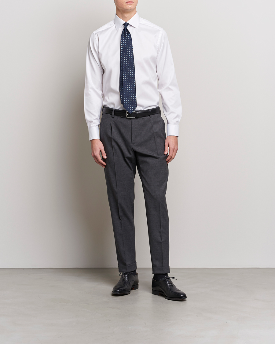 Uomini | Formale | Eton | Slim Fit Shirt Double Cuff White