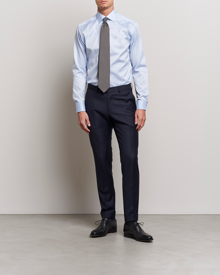 Uomini | Business & Beyond | Eton | Slim Fit Shirt Double Cuff Blue