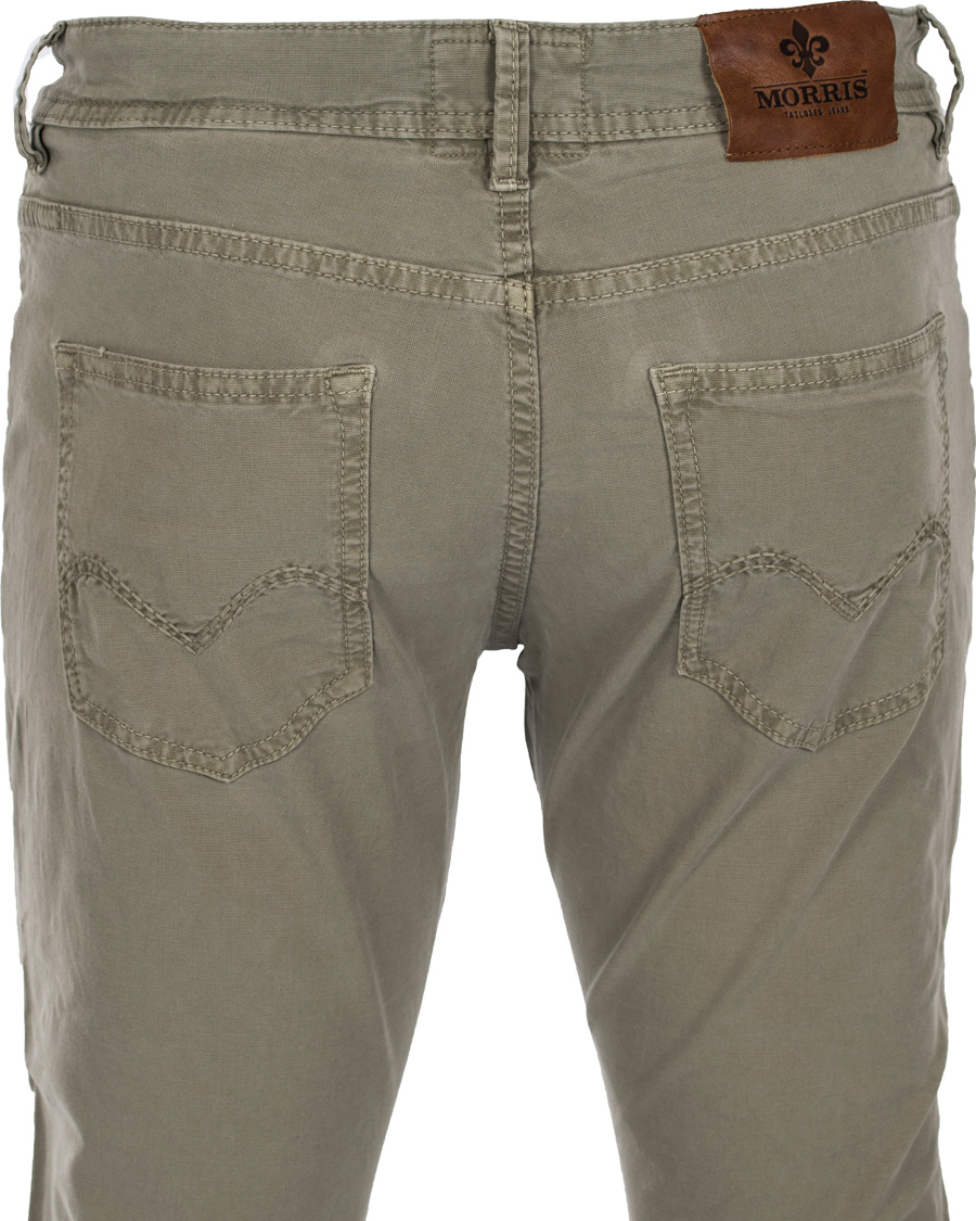 Uomini | Pantaloni | Morris | James Canvas 5-Pocket Washed Olive