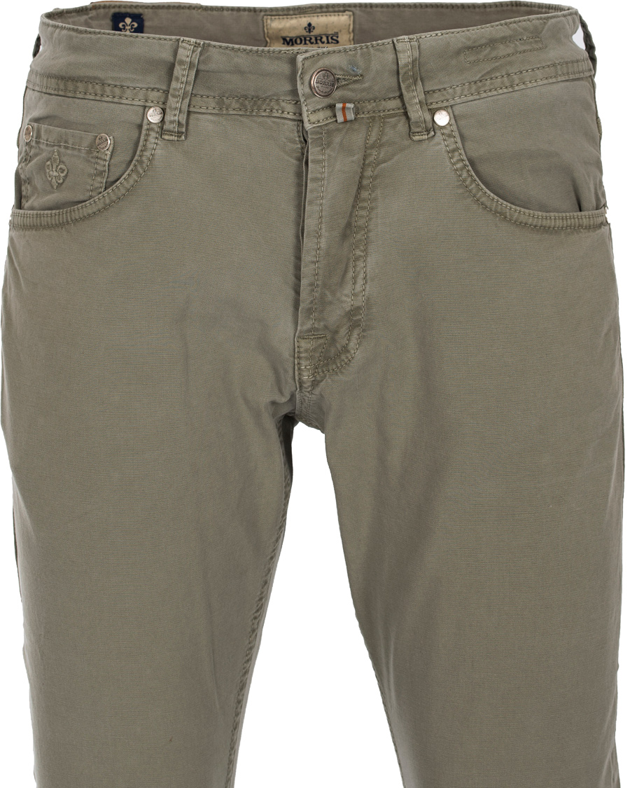 Uomini | Pantaloni | Morris | James Canvas 5-Pocket Washed Olive