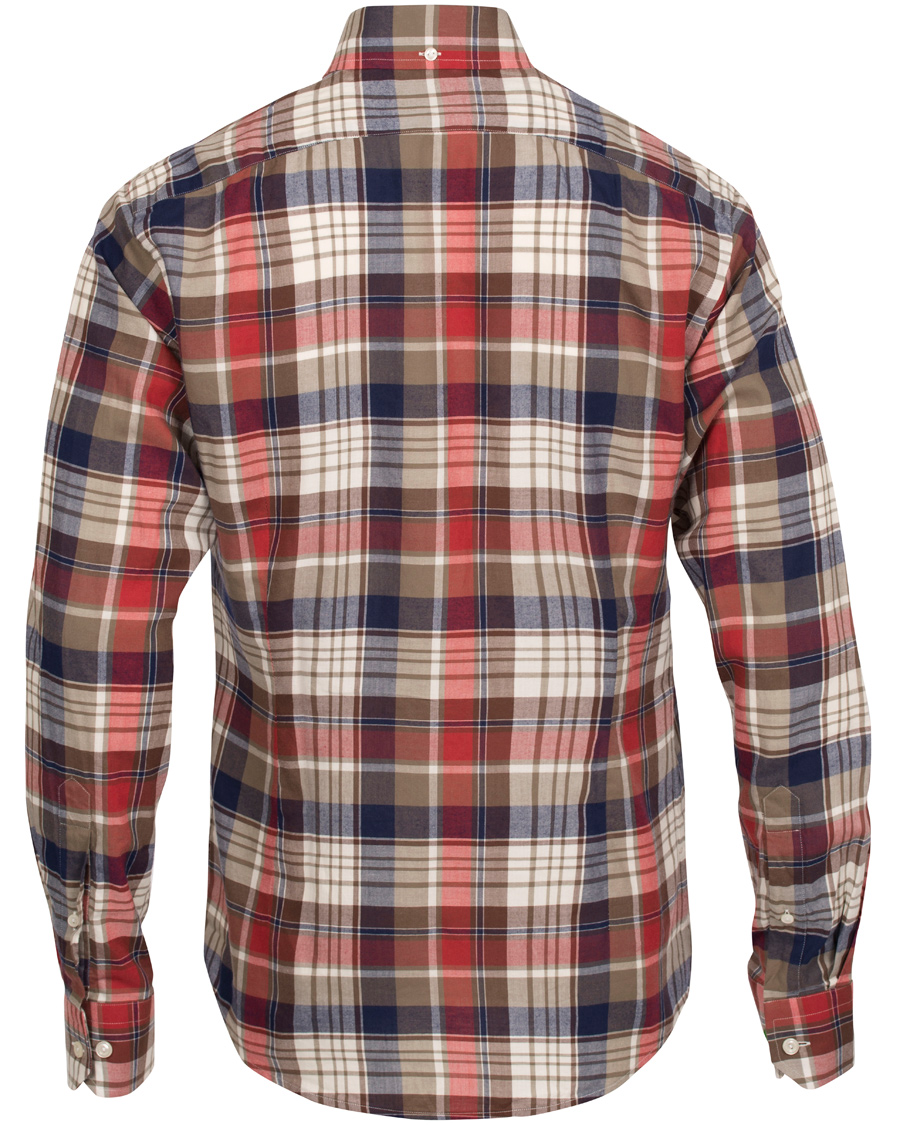 Uomini | Camicie | Eton | Slim Fit Shirt Green Ribbon Flannel Red