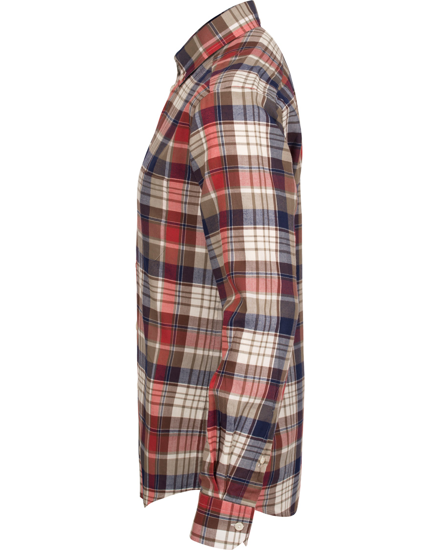 Uomini | Camicie | Eton | Slim Fit Shirt Green Ribbon Flannel Red