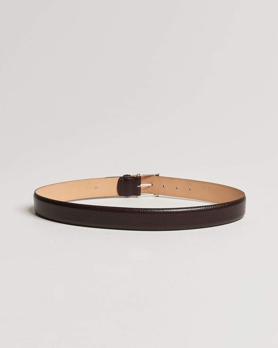 Uomini |  | Crockett & Jones | Belt 3,5 cm Dark Brown Grained Calf