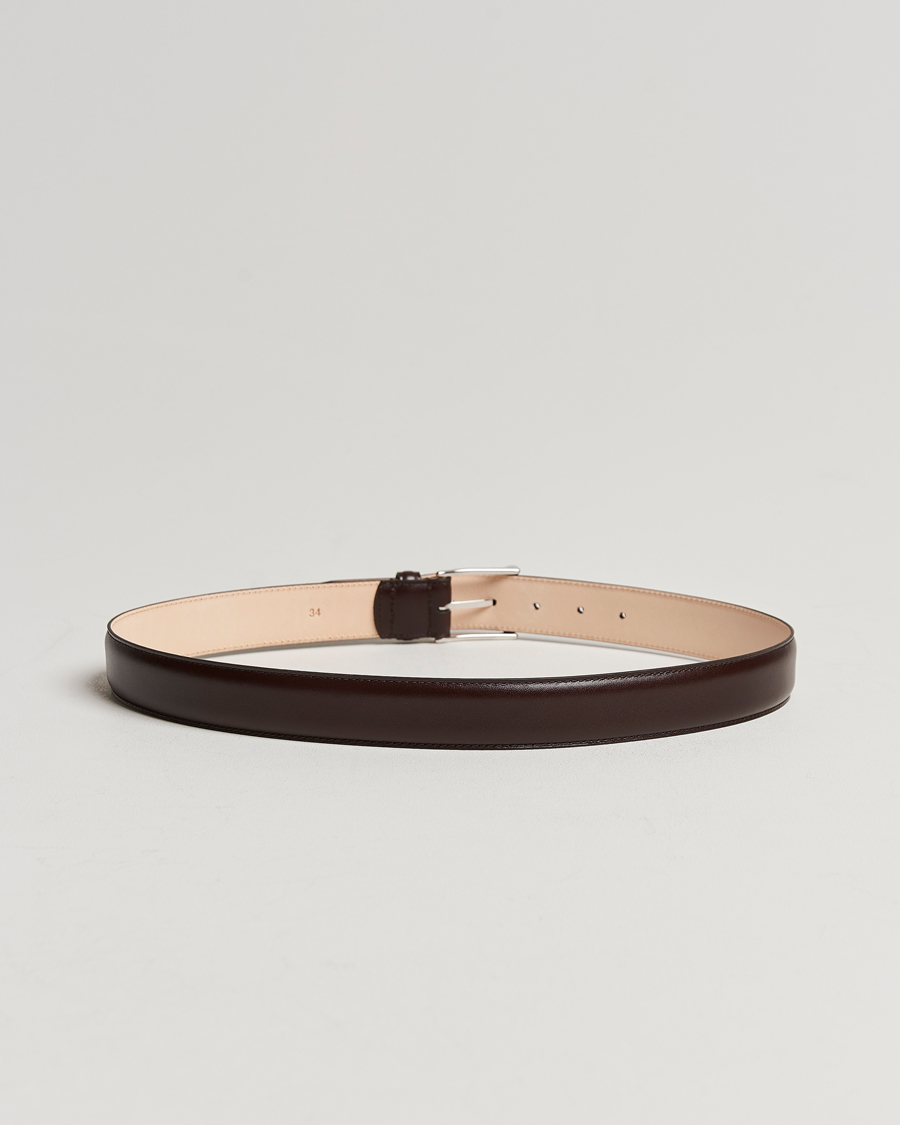 Uomini | Crockett & Jones | Crockett & Jones | Belt 3,2 cm Dark Brown Calf