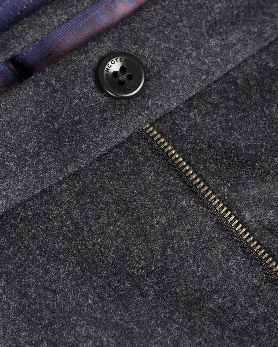 Uomini | Pantaloni | Incotex | Super 100's Flannel Trousers Dark Grey