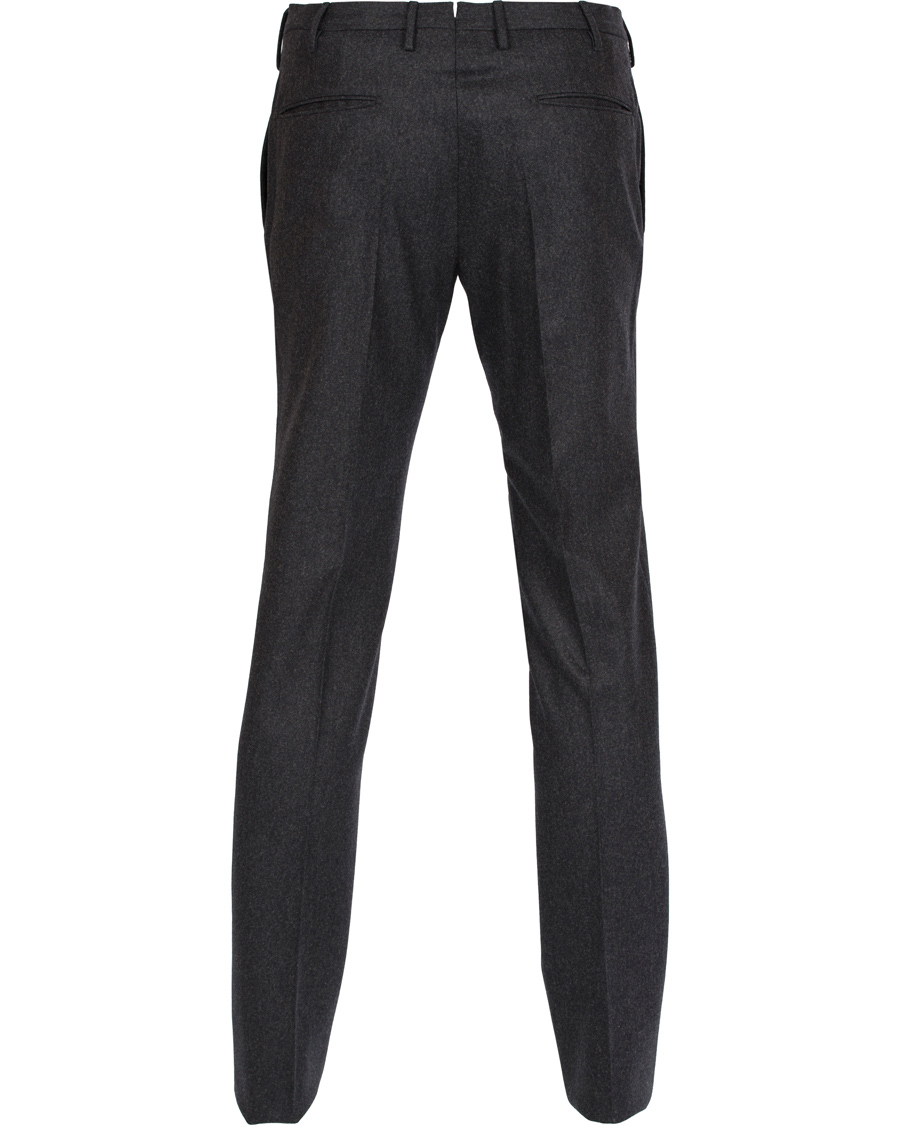Uomini | Pantaloni | Incotex | Super 100's Flannel Trousers Dark Grey