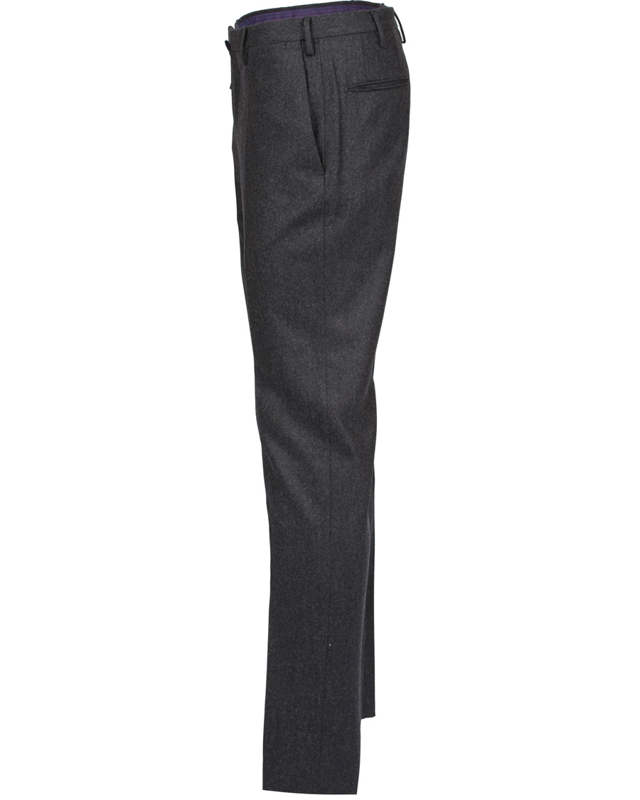 Uomini | Pantaloni | Incotex | Super 100's Flannel Trousers Dark Grey