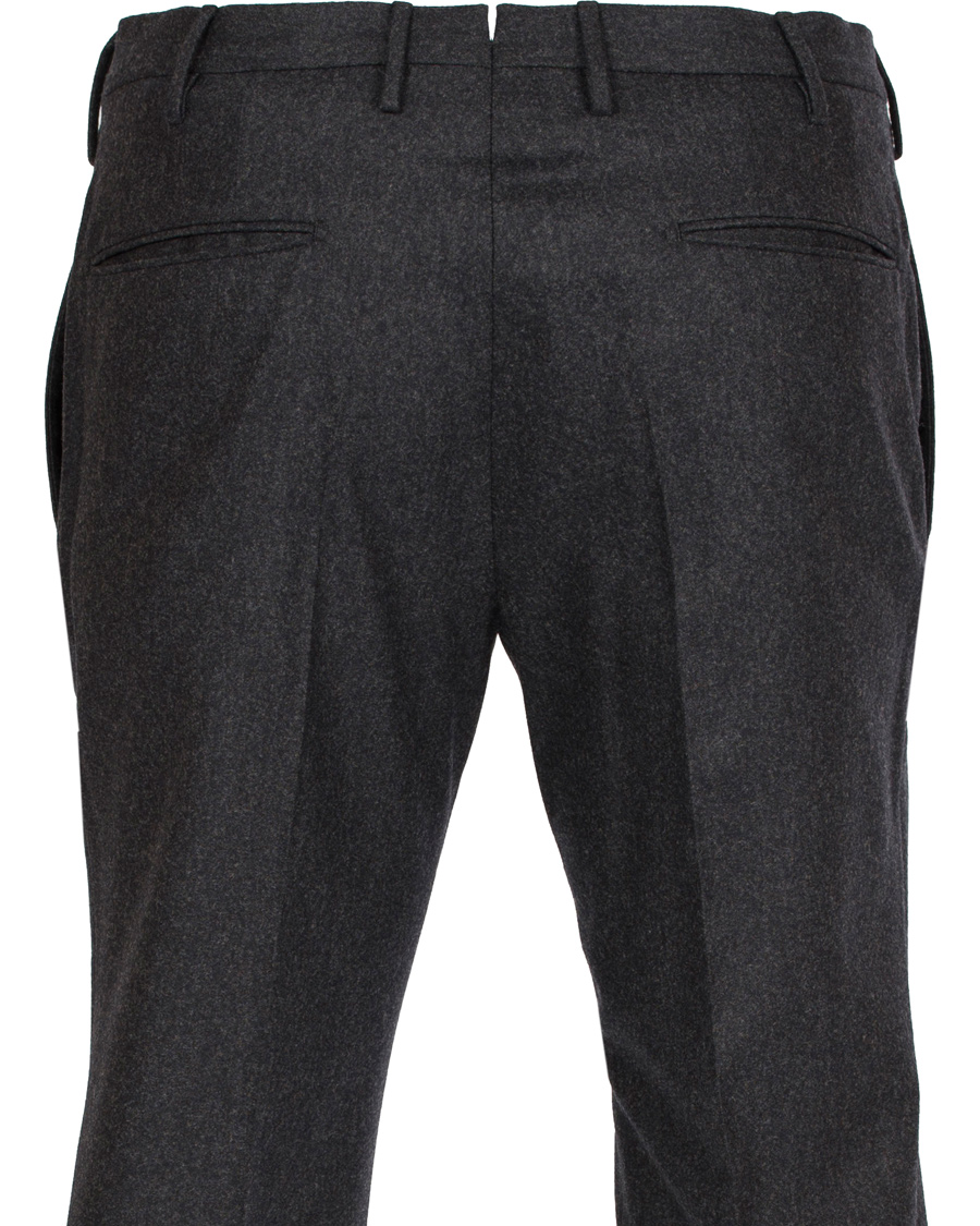 Uomini | Pantaloni | Incotex | Super 100's Flannel Trousers Dark Grey