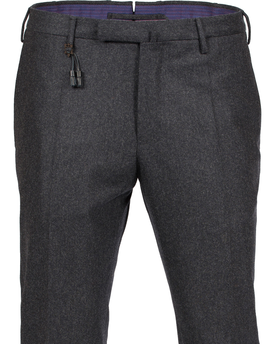 Uomini | Pantaloni | Incotex | Super 100's Flannel Trousers Dark Grey