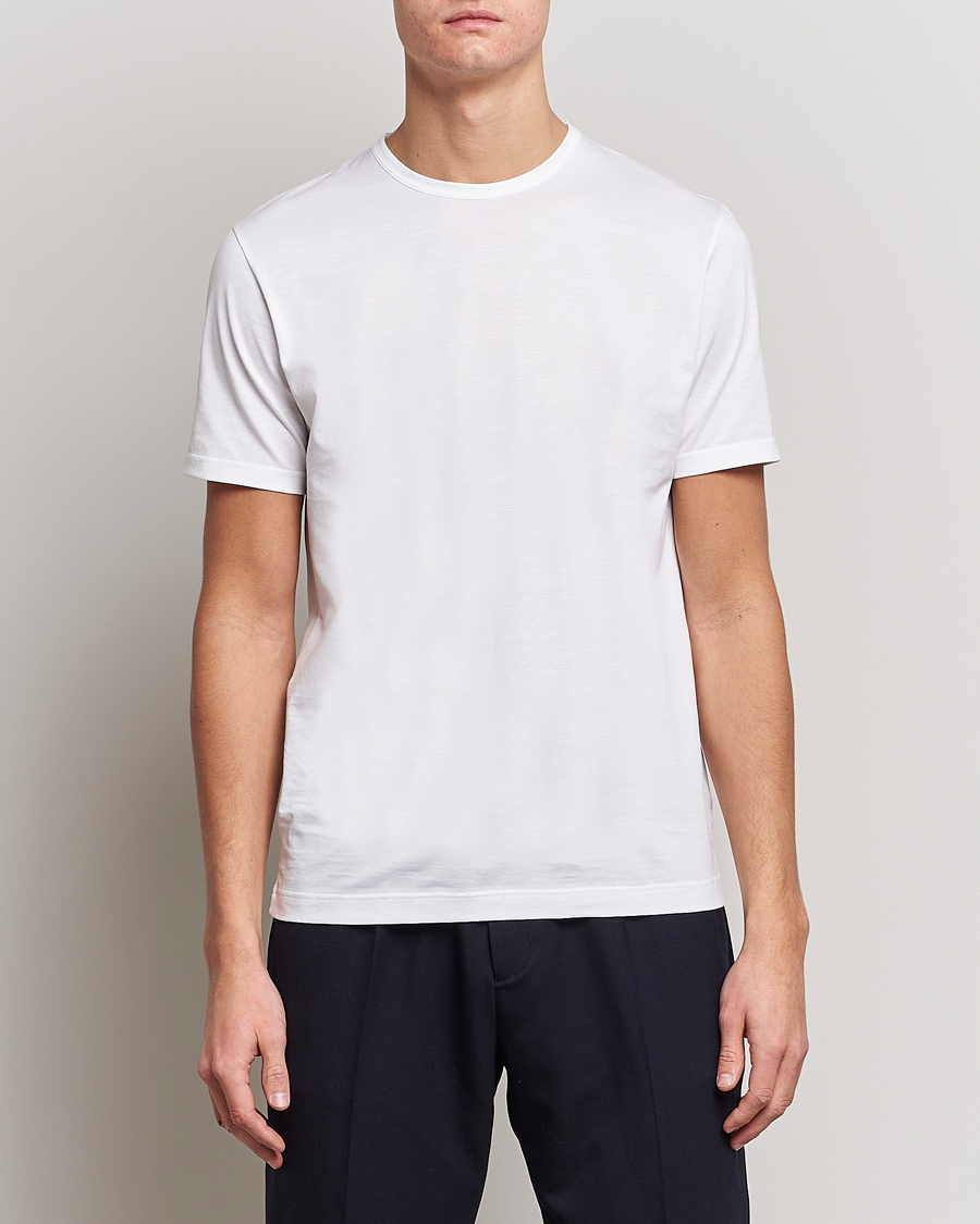 Uomini | Reparti | Sunspel | Crew Neck Cotton Tee White