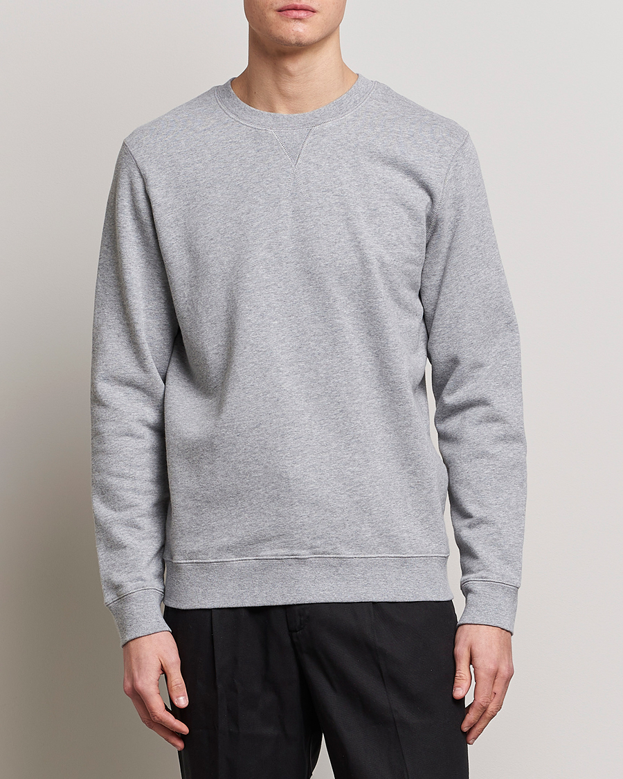 Uomini | Personal Classics | Sunspel | Loopback Sweatshirt Grey Melange