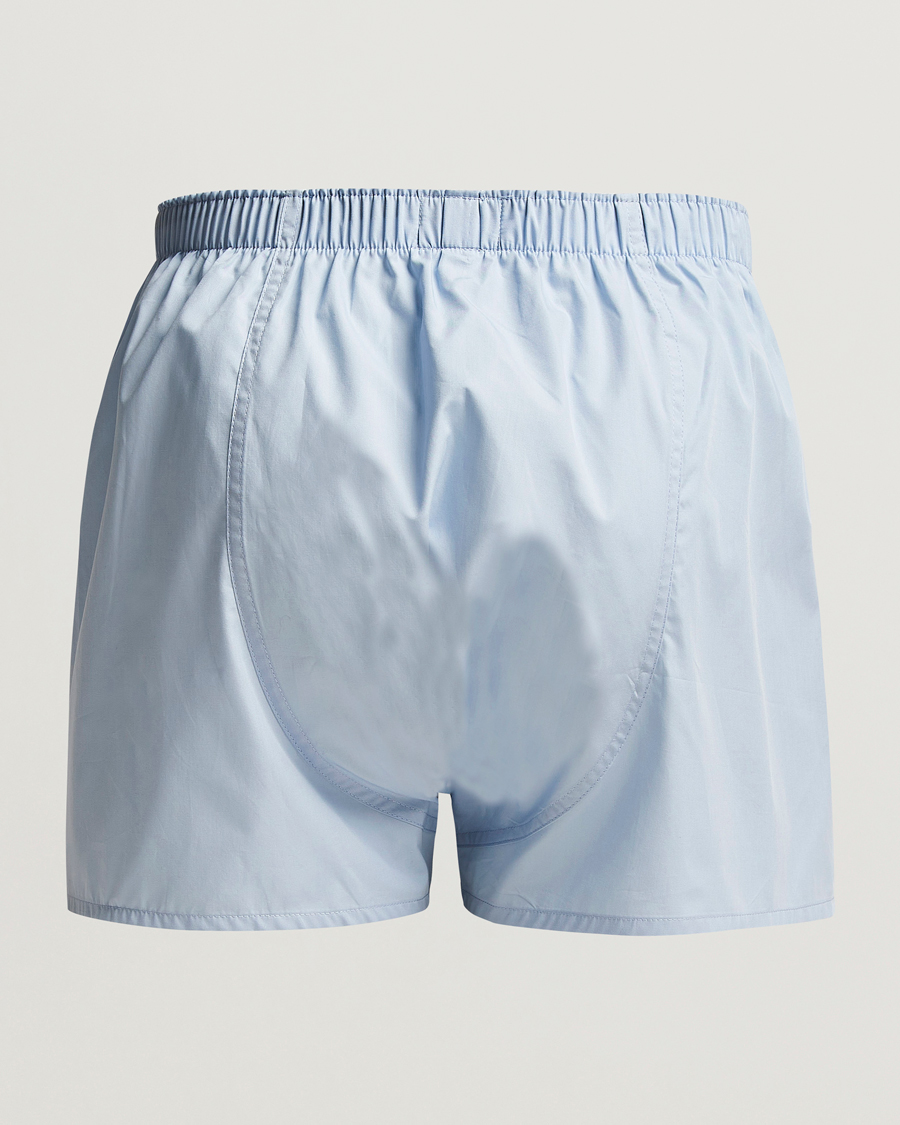 Uomini | Reparti | Sunspel | Classic Woven Cotton Boxer Shorts Plain Blue