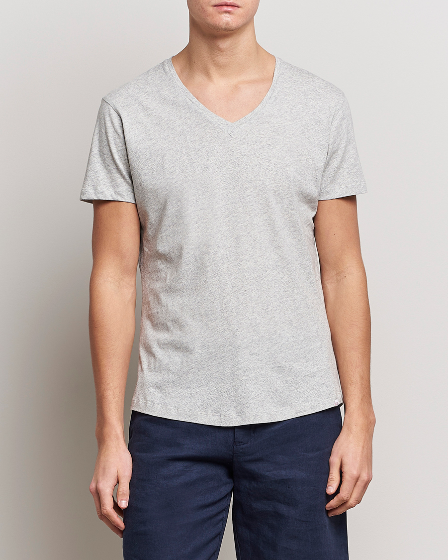 Uomini | Reparti | Orlebar Brown | OB V-Neck Tee Grey Melange