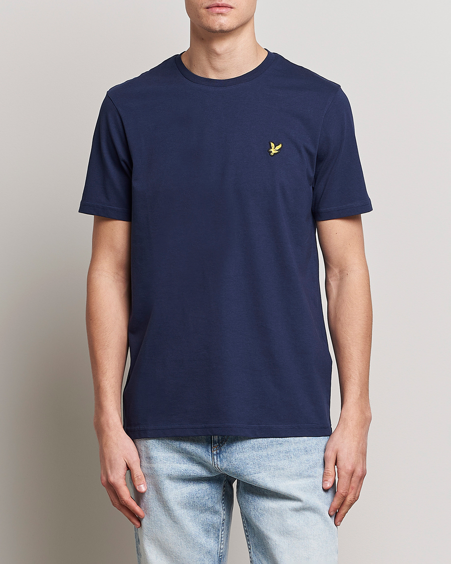 Uomini |  | Lyle & Scott | Crew Neck Organic Cotton T-Shirt Dark Navy