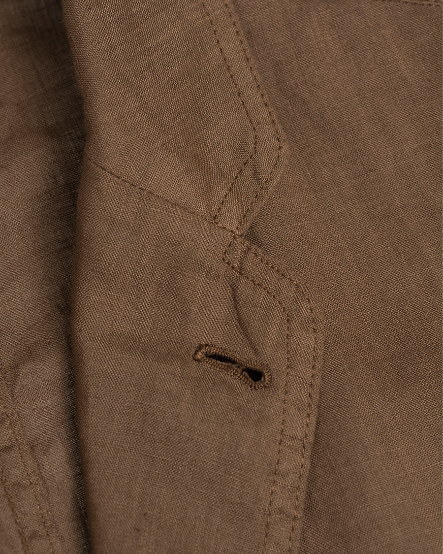 Uomini | Blazers | Aspesi | Samuraki Linen Blazer Dark Brown
