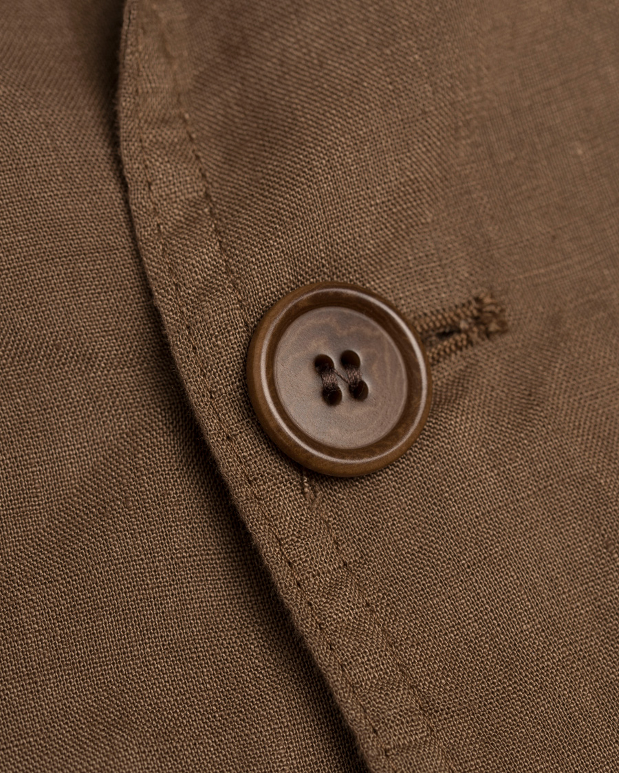 Uomini | Blazers | Aspesi | Samuraki Linen Blazer Dark Brown