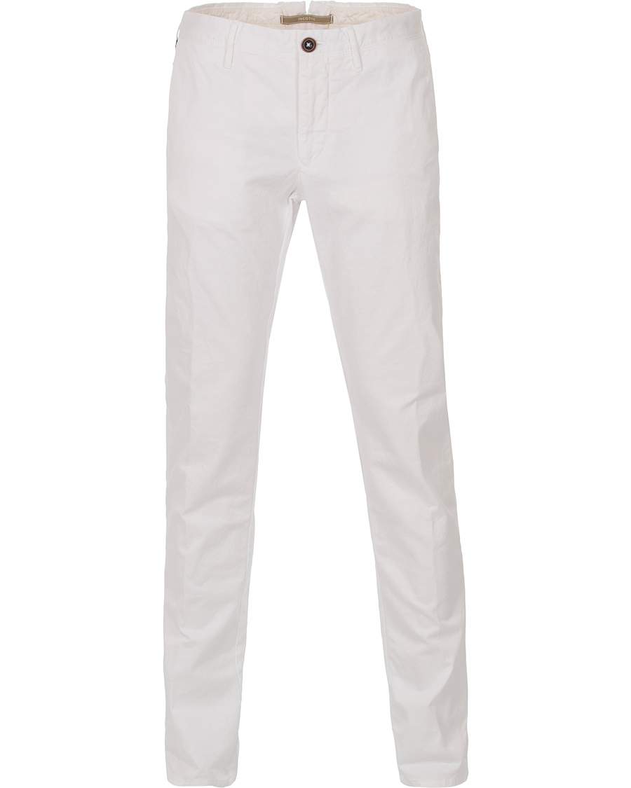 Uomini | Pantaloni | Incotex | Slim Fit Stretch Slacks White