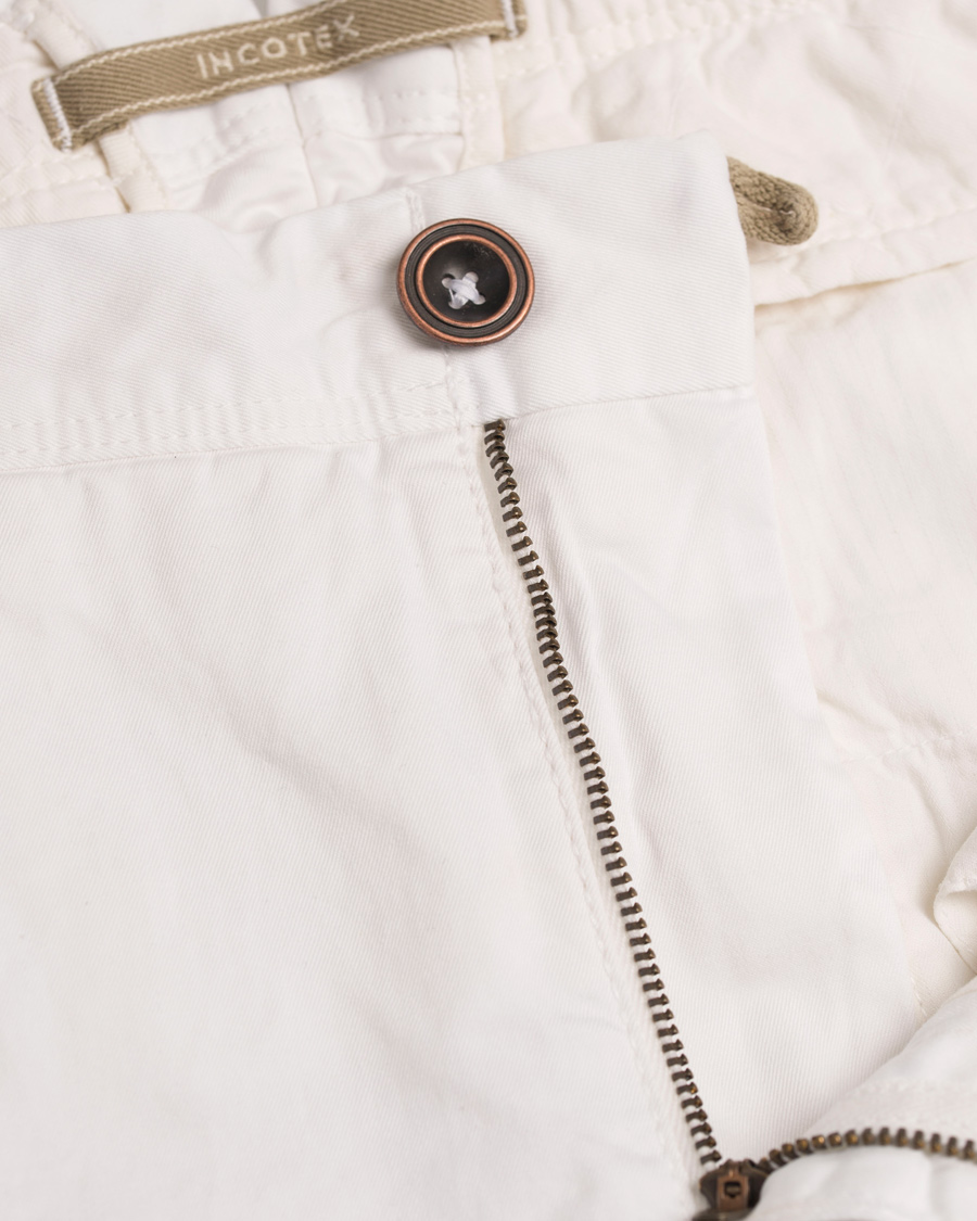 Uomini | Pantaloni | Incotex | Slim Fit Stretch Slacks White