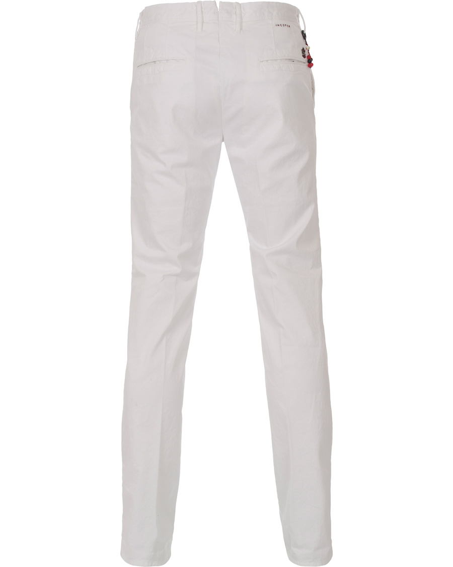 Uomini | Pantaloni | Incotex | Slim Fit Stretch Slacks White