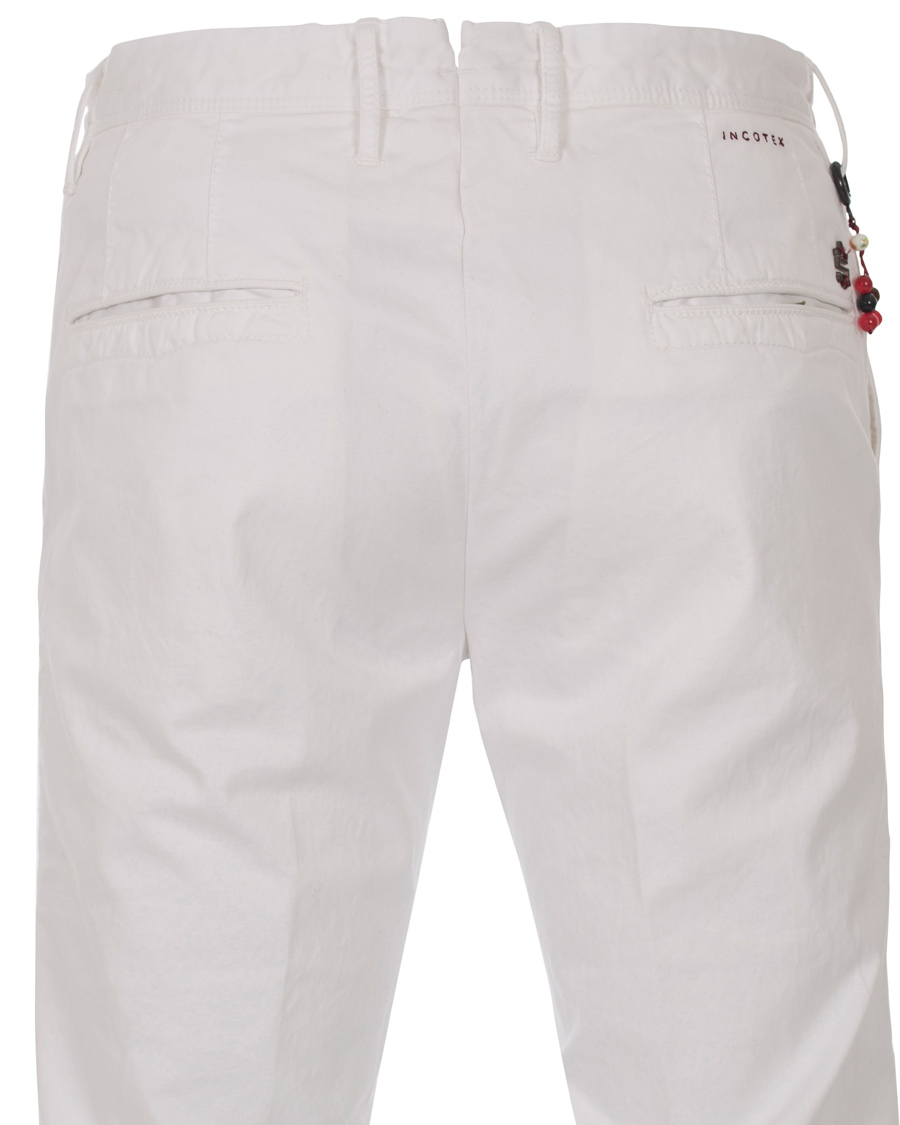 Uomini | Pantaloni | Incotex | Slim Fit Stretch Slacks White
