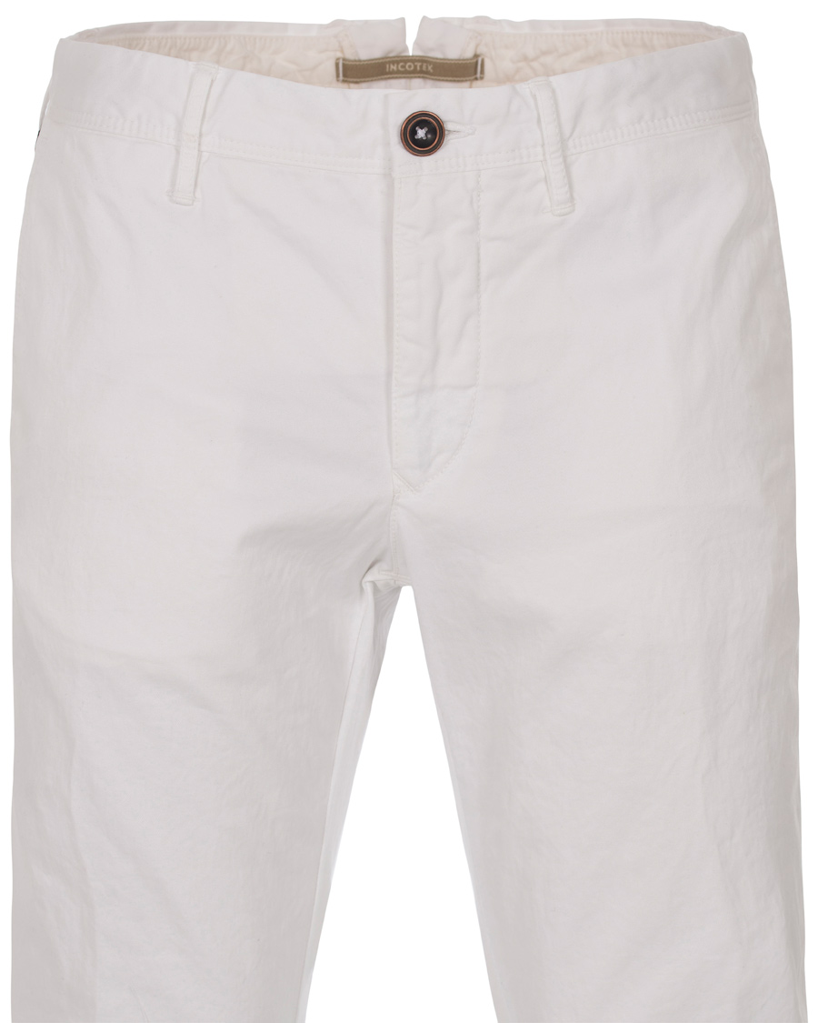 Uomini | Pantaloni | Incotex | Slim Fit Stretch Slacks White
