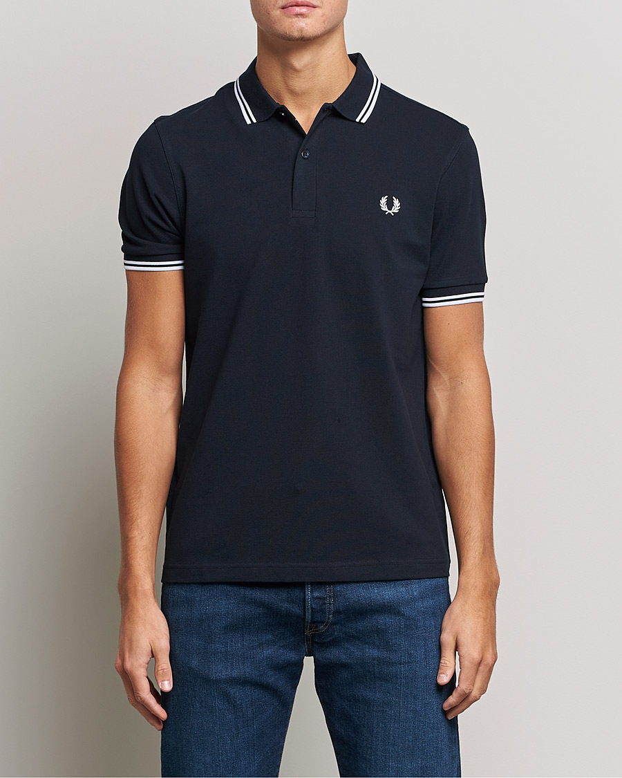 Uomini | Polo a maniche corte | Fred Perry | Twin Tipped Polo Shirt Navy/White