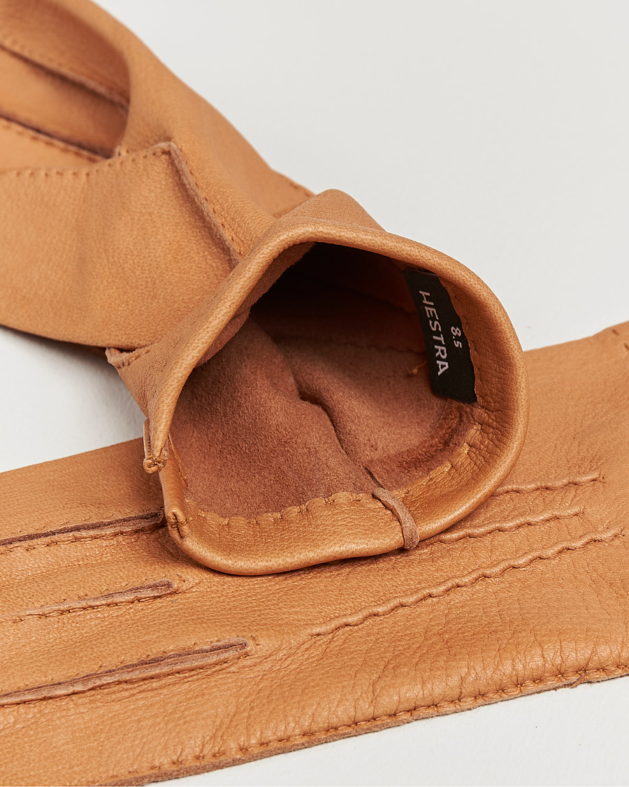 Uomini | Accessori che riscaldano | Hestra | Henry Unlined Deerskin Glove Cognac