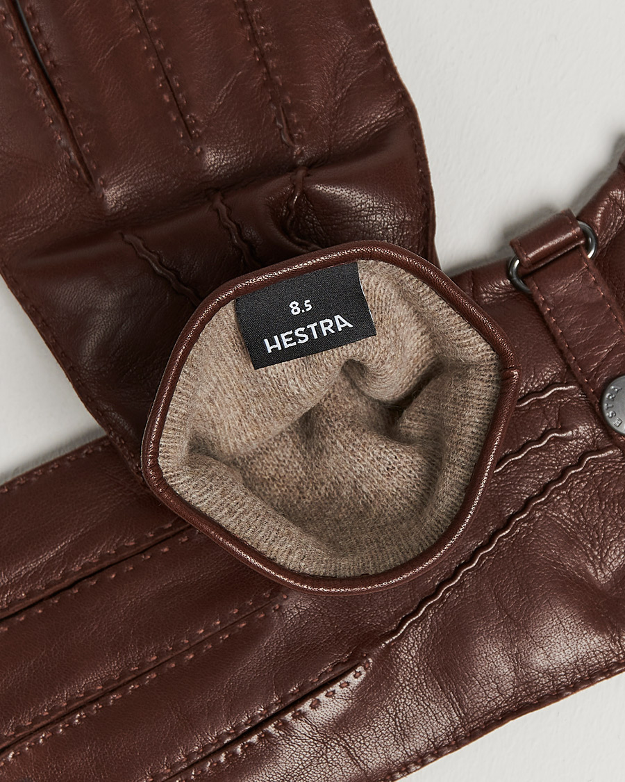 Uomini | Accessori che riscaldano | Hestra | Jake Wool Lined Buckle Glove Chestnut