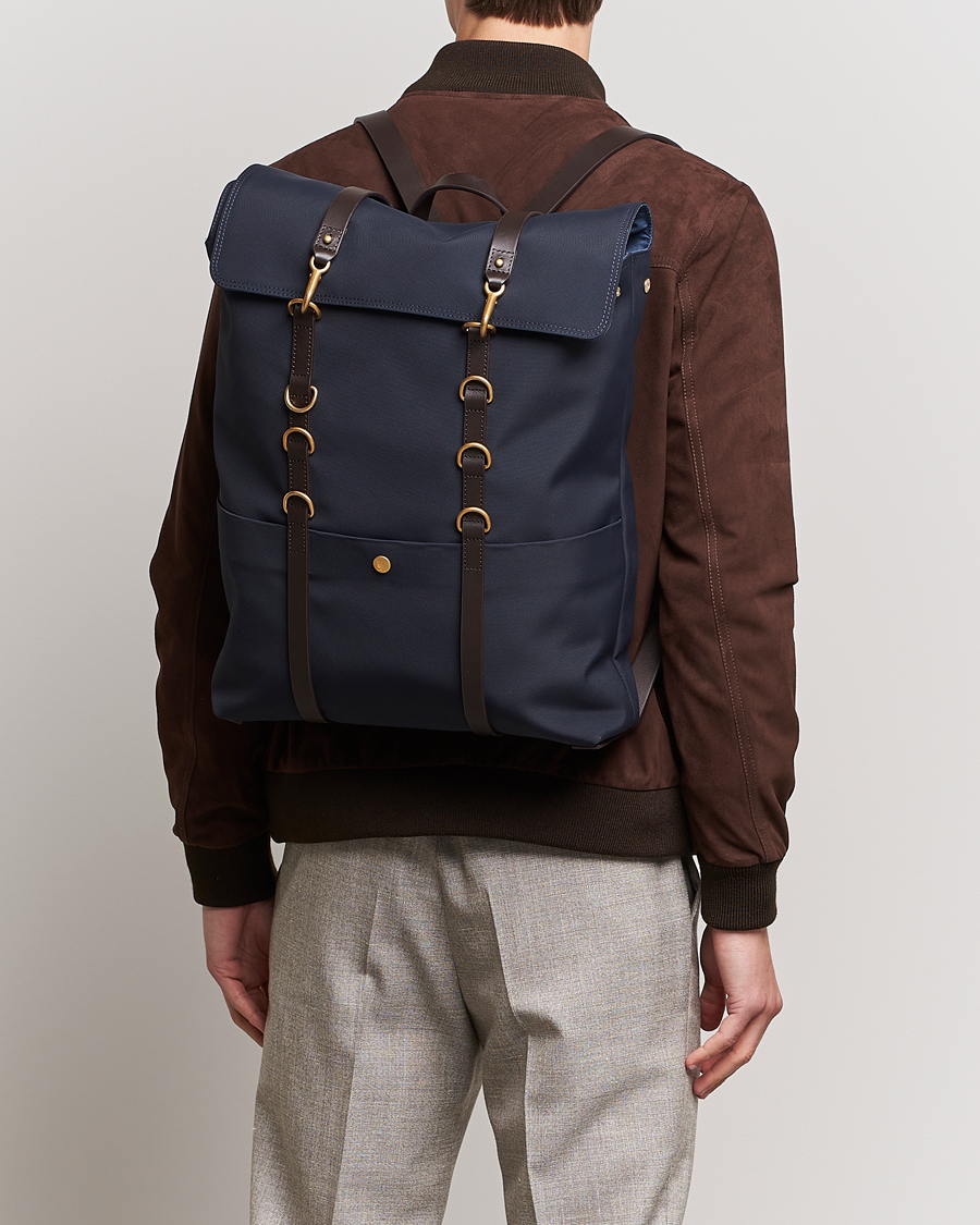 Uomini | Mismo | Mismo | M/S Nylon Backpack Navy/Dark Brown