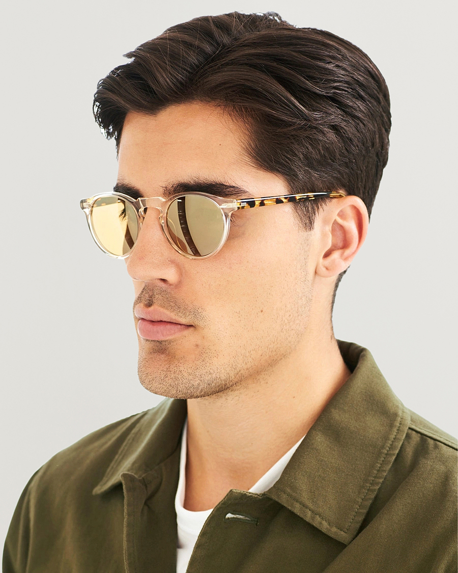 Uomini | Occhiali da sole con montatura rotonda | Oliver Peoples | Gregory Peck Sunglasses Honey/Gold Mirror