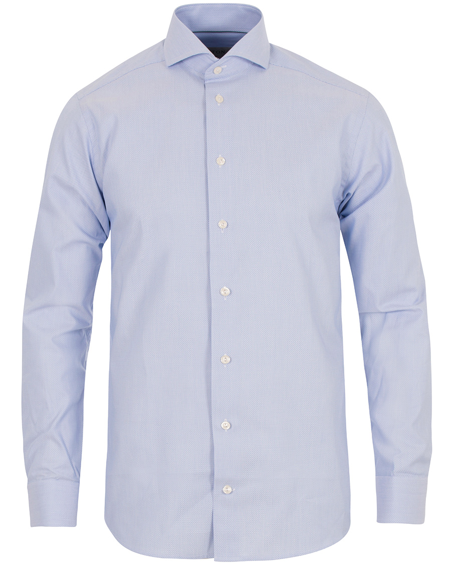Uomini | Camicie | Eton | Slim Fit Extreme Cut Away Micro Print Shirt Blue
