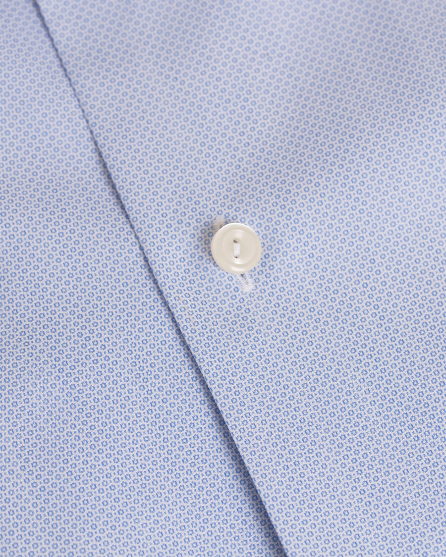 Uomini | Camicie | Eton | Slim Fit Extreme Cut Away Micro Print Shirt Blue