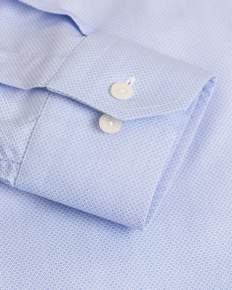 Uomini | Camicie | Eton | Slim Fit Extreme Cut Away Micro Print Shirt Blue