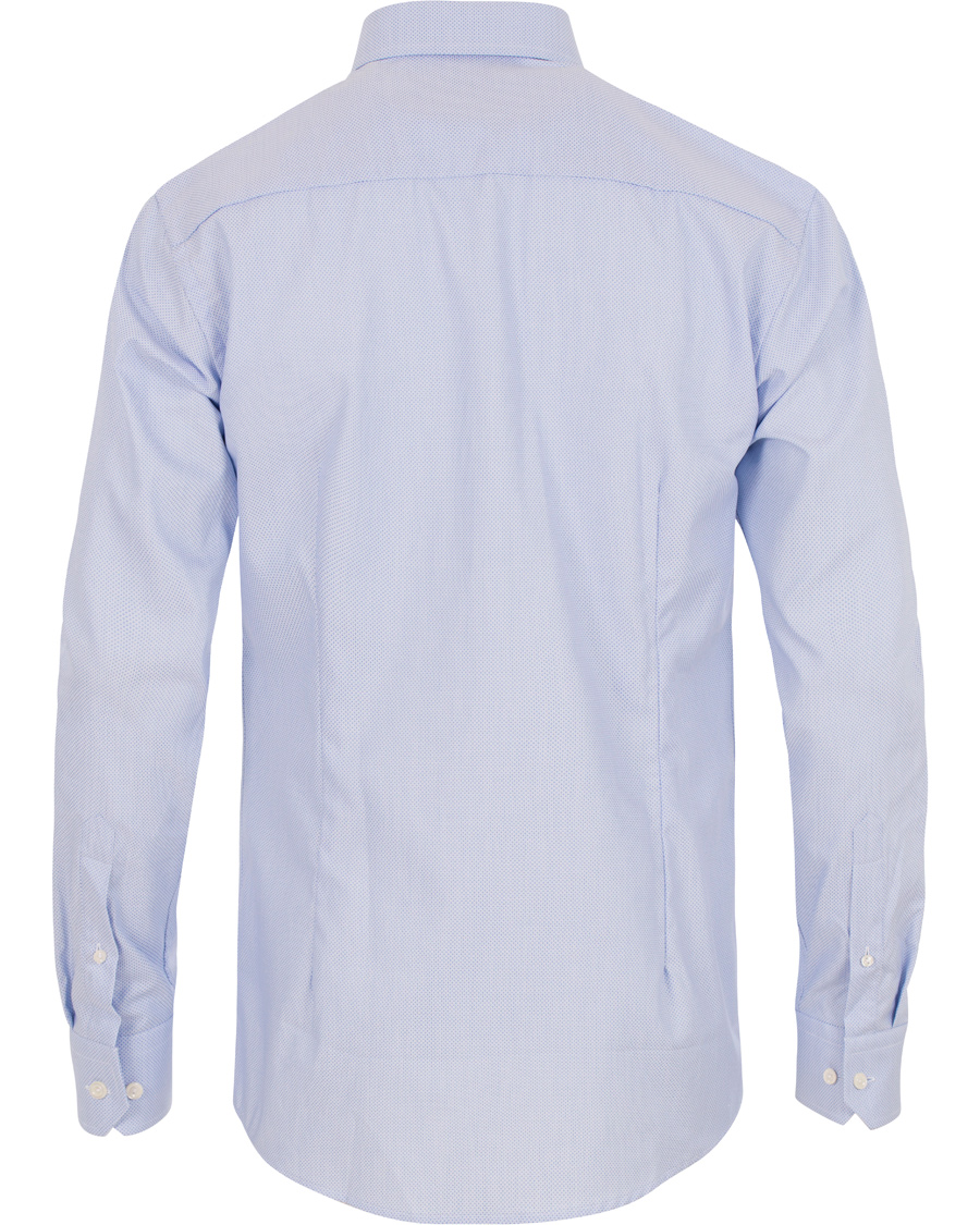 Uomini | Camicie | Eton | Slim Fit Cut Away Micro Print Shirt Blue