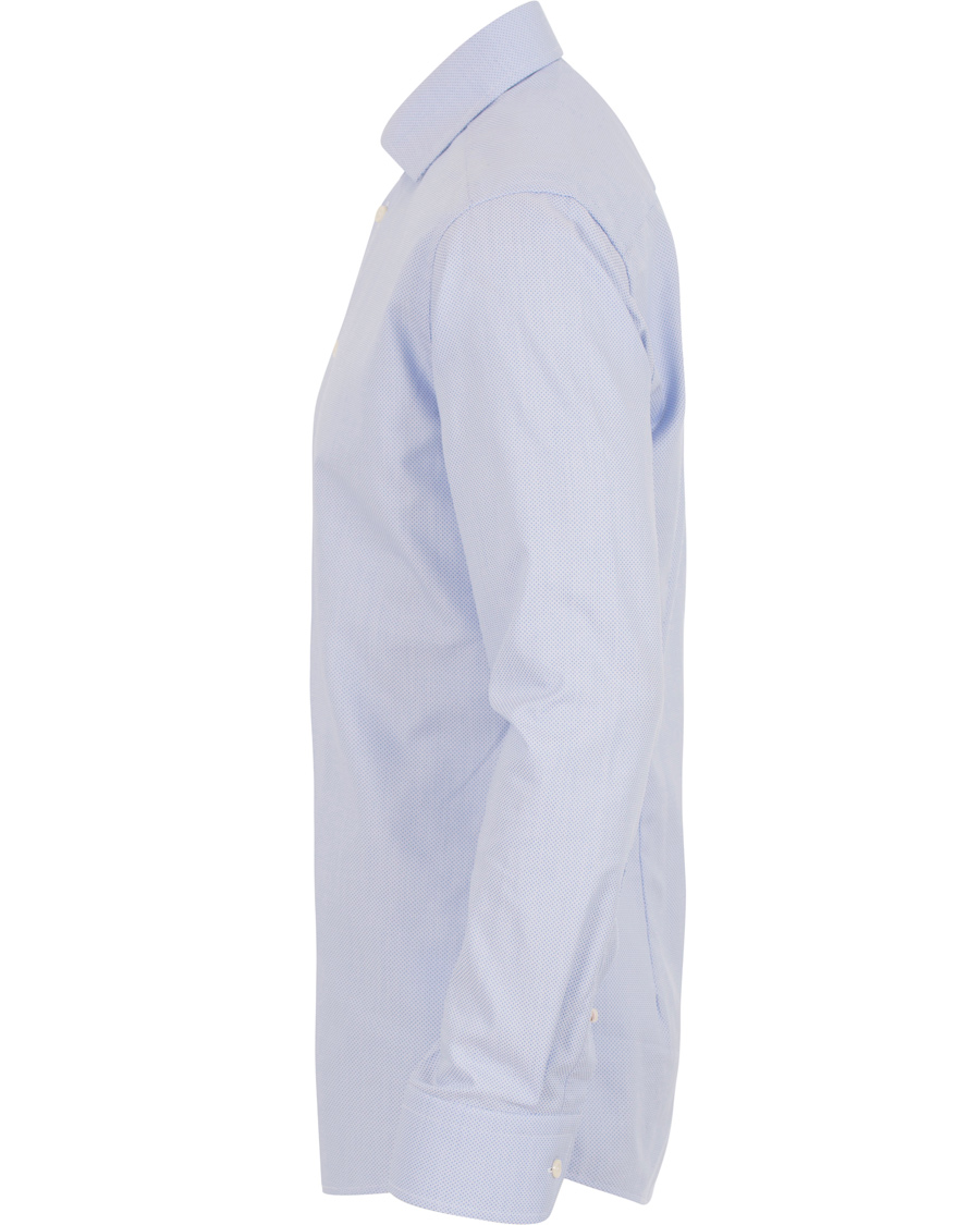Uomini | Camicie | Eton | Slim Fit Cut Away Micro Print Shirt Blue